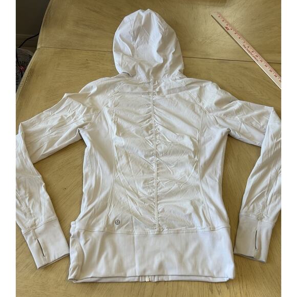 Lululemon Jacket In Flux Womens 10 Hoodie White Reversible Dance Studio Stretch - Picture 16 of 16